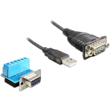 DELOCK adapter USB 2.0 - 1 x soros RS-422/485, 82 cm, fekete kábel és adapter