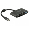 DELOCK Adapter USB Type-C apa > VGA anya (DP Alt mód) + USB A-típusú + USB Type-C PD