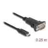 DELOCK Adapter USB Type-C to 1 x Serial RS-232 D-Sub 9 pin male with screws 0,25m Black 64125