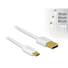 DELOCK Adat- és tölto kábel USB 2.0 A-típusú csatlakozóval &gt; USB 2.0 Micro B típusú csatlakozó 3 db kábel és adapter
