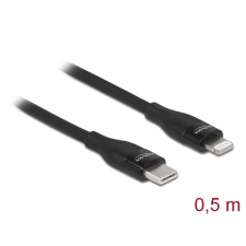 DELOCK Adat- és töltőkábel USB Type-C - Lightning iPhone , iPad és iPod készülékhez fekete 0,5 m kábel és adapter