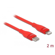 DELOCK Adat- és töltőkábel USB Type-C - Lightning iPhone , iPad és iPod készülékhez piros 2 m MF kábel és adapter