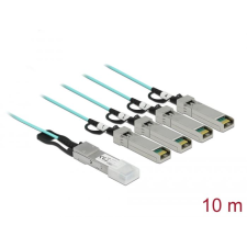 DELOCK Aktív optikai kábel QSFP+ > 4 x SFP+ 10m (84073) (DE84073) kábel és adapter