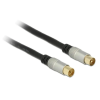 DELOCK Antenna Cable IEC Plug > IEC Jack RG-6/U quad shield Premium 2m Black 88946
