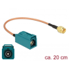 DELOCK Antenna kábel FAKRA Z-hüvely > RP-SMA-dugó RG-316 20 cm