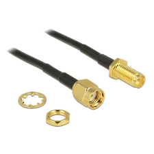 DELOCK Antenna kábel RP-SMA dugó > RP-SMA jack válaszfalas 200 mm egyéb hálózati eszköz