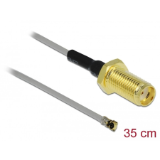 DELOCK Antenna kábel SMA anya válaszfali csatlakozóval apa MHF 4 -dugó 0.81 35 cm menethossz 10 mm kábel és adapter