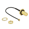  Delock Antenna kábel SMA jack válaszfal > MHF/U.FL-LP-068 kompatibilis dugó 100 mm fröccsenésbiztos