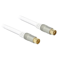 DELOCK Antennakábel IEC-dugó &gt; IEC-hüvely RG-6/U quad shield 1 m fehér Premium egyéb hálózati eszköz