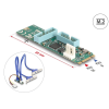DELOCK Átalakító, M.2 aljzat B+M nyílással, csatlakozódugó - 4 x USB 5 Gbps A-típusú hüvely 50 cm hosszú kábellel