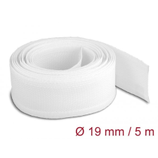 DELOCK Braided Sleeving with Hook-and-Loop Fastener 5x19mm White DELOCK20817 kábel és adapter