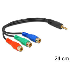 DELOCK Cable 3x RCA female &gt; Stereo plug 3.5mm 4 pin kábel és adapter