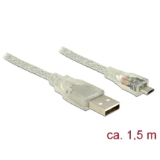 DELOCK Cable A-> Micro-B St/St 1.50m transparent ( kábel és adapter