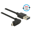 DELOCK Cable EASY-USB 2.0 Type-A male > EASY-USB 2.0 Type Micro-B male angled up / down 0,5m Black