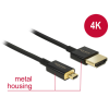 DELOCK Cable High Speed ?HDMI Ethernet - HDMI-A male> HDMI Micro-D dugó 3D 4K 1,5 m Slim High Quality