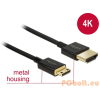 DELOCK Cable High Speed HDMI with Ethernet - HDMI-A male > HDMI Mini-C male 3D 4K 2m Slim High Quality