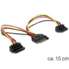 DELOCK Cable Power SATA 15pin > 2x SATA HDD - angled