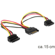 DELOCK Cable Power SATA 15pin > 2x SATA HDD - angled kábel és adapter