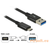 DELOCK Cable SuperSpeed USB10 Gbps(USB 3.1 Gen2)USB Type- C male > USB Type-A male 1m coaxial Black Premium (83983)