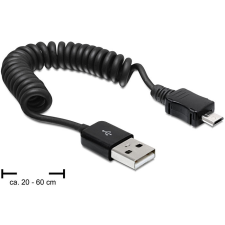 DELOCK Cable USB 2.0-A male &gt; USB micro-B male coiled cable kábel és adapter