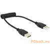 DELOCK Cable USB 2.0-A male / male coiled cable