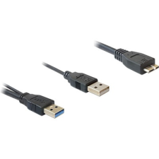 DELOCK Cable USB 3.0-A male > USB 3.0-micro B male + USB 2.0-A male 82909 kábel és adapter