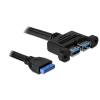 DELOCK Cable USB 3.0 pin header female > 2x USB 3.0-A female parallel