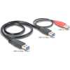 DELOCK Cable USB 3.0 type A male + USB type A male > USB 3.0 type A male 0,6m Black 82908