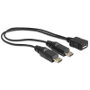 DELOCK Cable USB micro B female > 2xUSB micro-B male 20cm Black