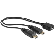 DELOCK Cable USB micro B female > 2xUSB micro-B male 20cm Black kábel és adapter