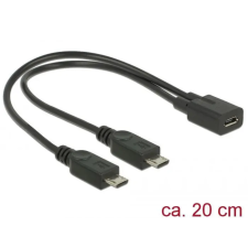 DELOCK Cable USB micro B female > 2xUSB micro-B male 20cm Black kábel és adapter