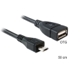 DELOCK Cable USB micro-B male > USB 2.0-A female OTG 50cm