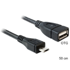 DELOCK Cable USB micro-B male > USB 2.0-A female OTG 50 cm (83183) kábel és adapter