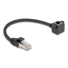 DELOCK Cat.6 F/UTP RJ45 hosszabbító kábel 0.25m fekete (81040) (81040) kábel és adapter