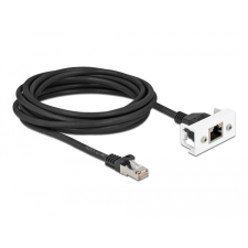 DELOCK Cat.6A hálózat kibővítő kábel Easy 45 modulhoz S/FTP RJ45 apa - RJ45 anya, 1 m, fekete kábel és adapter