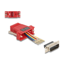 Delock D-Sub 15-tűs dugó RJ45 anya összekötő adapter piros kábel és adapter