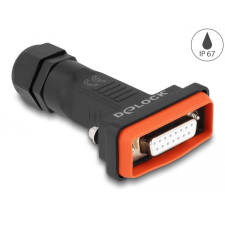 DELOCK D-Sub 15 tűs hüvely kerettel IP67 vízhatlan (87807) (DE87807) kábel és adapter