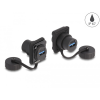 DELOCK D-típusú Modul USB 3.2 Gen 1 A-típusú anya USB 3.2 Gen 1 A-típusú anya védő fedéllel IP67
