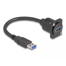  Delock D-típusú USB 5 Gbps kábel A-típusú apa A-típusú anya fekete 20 cm egyéb hálózati eszköz