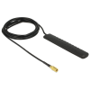 DELOCK DAB+ DVB-T2 antenna SMB dugó 20 dBi aktív mindenirányú fekete öntapadós rögzítéssel
