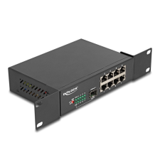 DELOCK Delock 10" Gigabit Ethernet-kapcsoló, 8 port + 1 SFP kábel és adapter