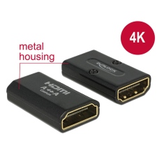 DELOCK DELOCK 65659 High-Speed HDMI adapter Ethernet HDMI-A anya > HDMI-A anya 4K kimenet fordítóval fekete kábel és adapter