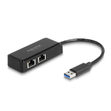 DELOCK Delock A-típusú USB adapter 2 x Gigabit LAN kábel és adapter