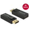 DELOCK Delock Adapter Displayport 1.2-dugós csatlakozó > HDMI-csatlakozóhüvely 4K aktív, aranyozott, fekete