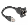 DELOCK Delock D-típusú RJ45 kábel apa anya Cat.5e fekete, 20 cm