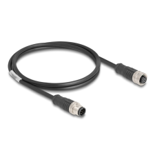 DELOCK Delock Kábel M12 A kódolt 8 tűs apa - anya PVC 1 m kábel és adapter
