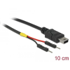 DELOCK Delock Mini-B típusú USB tápkábel 2 db. különálló tűfejes apa véggel hossza 10 cm