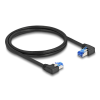 DELOCK Delock RJ45 hálózati kábel Cat.6A S/FTP jobb / bal, hajlított, 1 m, fekete színű