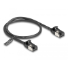 DELOCK Delock RJ45 kábel apa - apa Cat.8.1 flexibilis 0,5 m fekete
