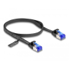 DELOCK Delock RJ45 lapos patch kábel apa - apa Cat.6A flexibilis 0,5 m fekete